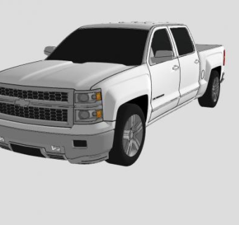 雪佛兰西尔维拉多皮卡SU模型下载_sketchup草图大师SKP模型