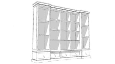 边板家具书柜SU模型下载_sketchup草图大师SKP模型