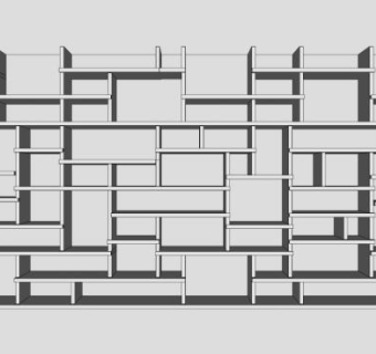 图书馆白色书柜SU模型下载_sketchup草图大师SKP模型