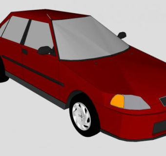 本田思域红色汽车SU模型下载_sketchup草图大师SKP模型