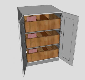 白色抽屉漫画柜书柜SU模型下载_sketchup草图大师SKP模型