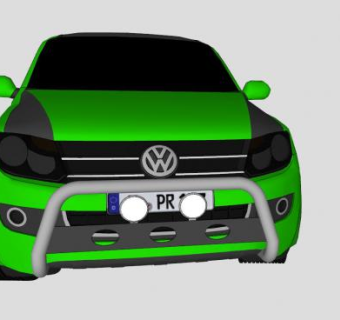 大众四门双厢皮卡SU模型下载_sketchup草图大师SKP模型