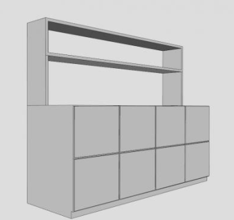 文件柜板式书架SU模型下载_sketchup草图大师SKP模型