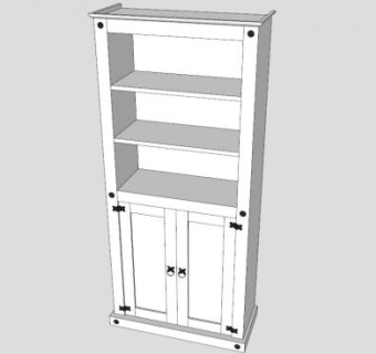 现代白色书架SU模型下载_sketchup草图大师SKP模型