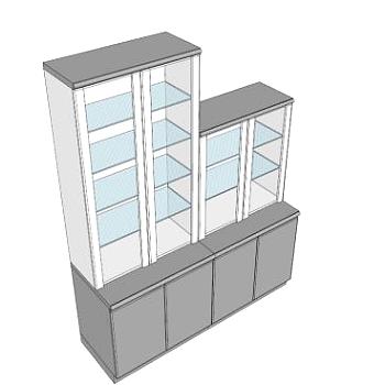 现代家具<em>隔板</em>书柜SU模型下载_sketchup草图大师SKP模型