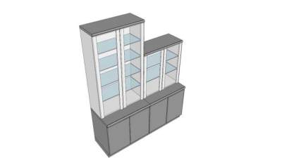 现代家具隔板书柜SU模型下载_sketchup草图大师SKP模型