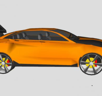 四座轿跑车车辆SU模型下载_sketchup草图大师SKP模型