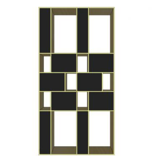 现代隔板简易书柜SU模型下载_sketchup草图大师SKP模型