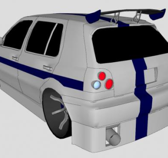 大众高尔夫GTI汽车SU模型下载_sketchup草图大师SKP模型