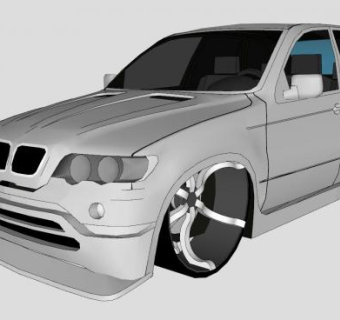 宝马X5汽车SUV车型SU模型下载_sketchup草图大师SKP模型