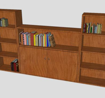 家具三套书架SU模型下载_sketchup草图大师SKP模型