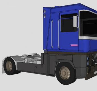 雷诺半牵引车SU模型下载_sketchup草图大师SKP模型