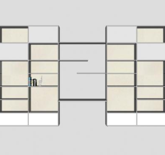 定制墙壁书架书柜SU模型下载_sketchup草图大师SKP模型