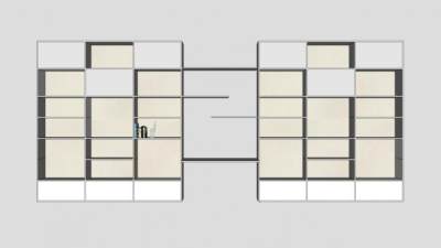 定制墙壁书架书柜SU模型下载_sketchup草图大师SKP模型