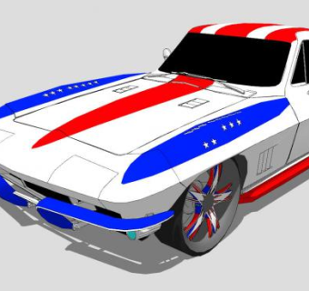 美国黄貂鱼跑车SU模型下载_sketchup草图大师SKP模型