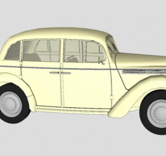 欧宝卡迪特老式汽车SU模型下载_sketchup草图大师SKP模型