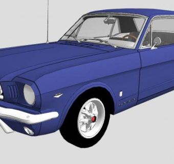 1964年福特野马GT跑车SU模型下载_sketchup草图大师SKP模型