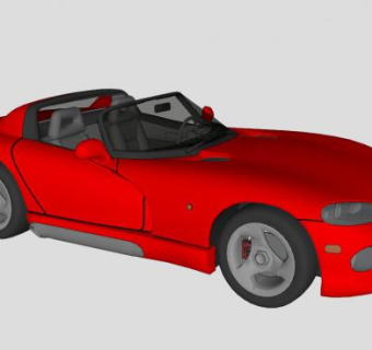道奇蝰蛇RT10敞篷跑车SU模型下载_sketchup草图大师SKP模型