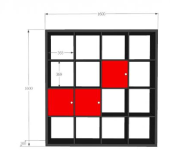 现代红黑书架SU模型下载_sketchup草图大师SKP模型