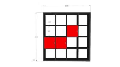 现代红黑书架SU模型下载_sketchup草图大师SKP模型