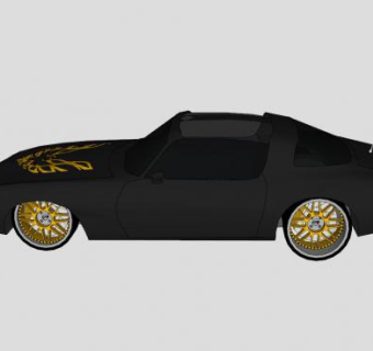 庞蒂亚克黑色跑车SU模型下载_sketchup草图大师SKP模型