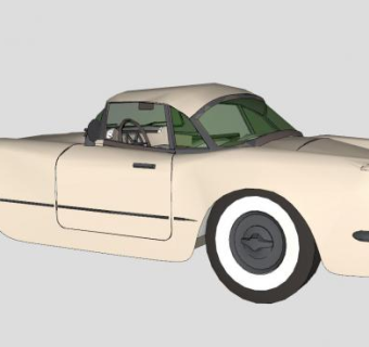 雪佛兰科尔维特跑车SU模型下载_sketchup草图大师SKP模型