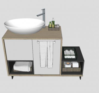 现代浴室橱柜SU模型下载_sketchup草图大师SKP模型