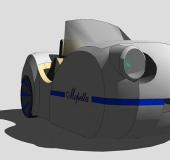 三轮车概念汽车SU模型下载_sketchup草图大师SKP模型