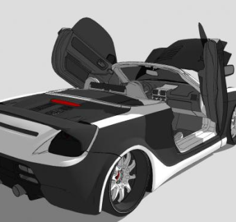 丰田MRS跑车SU模型下载_sketchup草图大师SKP模型