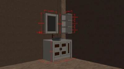 隔板式浴室柜SU模型下载_sketchup草图大师SKP模型