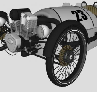 摩根3电动车SU模型下载_sketchup草图大师SKP模型