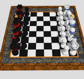 专用国际象棋SU模型下载_sketchup草图大师SKP模型
