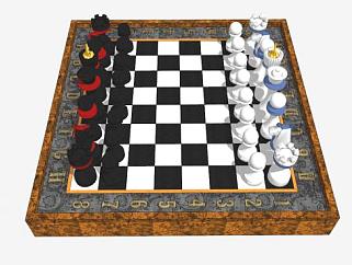 专用<em>国际象棋</em>SU模型下载_sketchup草图大师SKP模型