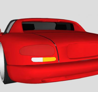 道奇蝰蛇红色跑车SU模型下载_sketchup草图大师SKP模型