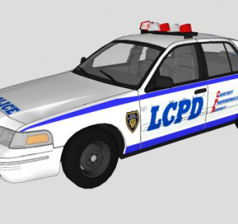 福特维多利亚皇冠警车SU模型下载_sketchup草图大师SKP模型
