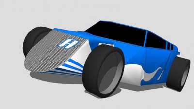 改装高速汽车SU模型下载_sketchup草图大师SKP模型