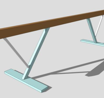 体操平衡木SU模型下载_sketchup草图大师SKP模型
