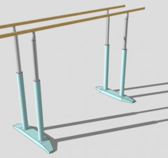体操双杠平行栏SU模型下载_sketchup草图大师SKP模型