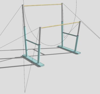 体操平衡杆SU模型下载_sketchup草图大师SKP模型