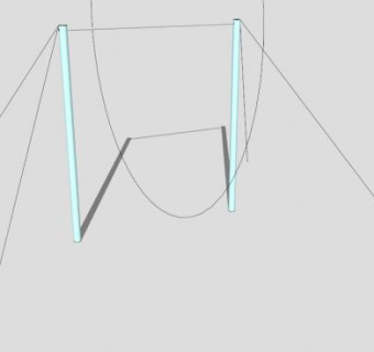 体操高杆铁栏架SU模型下载_sketchup草图大师SKP模型