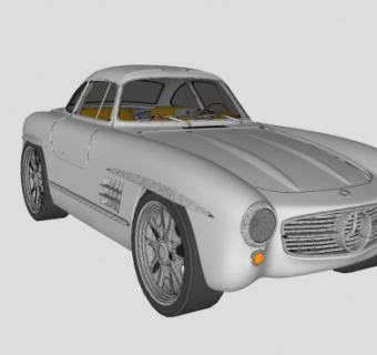 奔驰300SL运动赛车SU模型下载_sketchup草图大师SKP模型