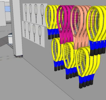 体育用品网球拍SU模型下载_sketchup草图大师SKP模型