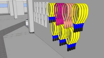 体育用品网球拍SU模型下载_sketchup草图大师SKP模型