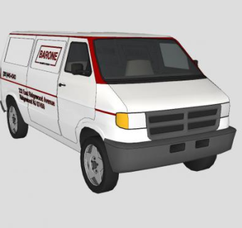 道奇公羊面包车SU模型下载_sketchup草图大师SKP模型