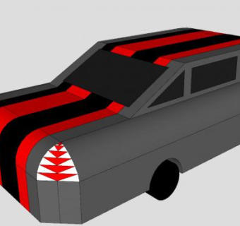 简易跑车车辆SU模型下载_sketchup草图大师SKP模型