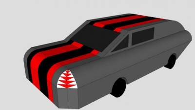 简易跑车车辆SU模型下载_sketchup草图大师SKP模型
