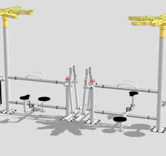 户外健身器材1型SU模型下载_sketchup草图大师SKP模型