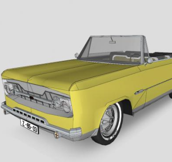 老式敞篷轿车车辆SU模型下载_sketchup草图大师SKP模型