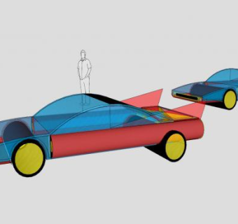 简易双跑车SU模型下载_sketchup草图大师SKP模型