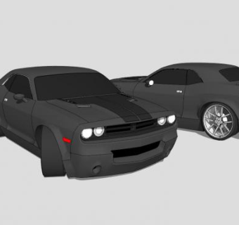 道奇挑战者SRT8跑车SU模型下载_sketchup草图大师SKP模型